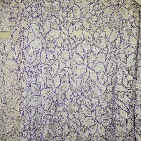 Draper's & Damon's Purple and White Lace Coverup / Over Piece / Jacket Size 2X - Picture 2 of 8